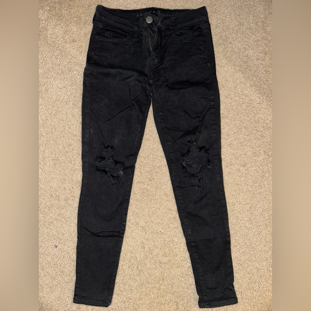 AE Black Distressed Women's Jeans